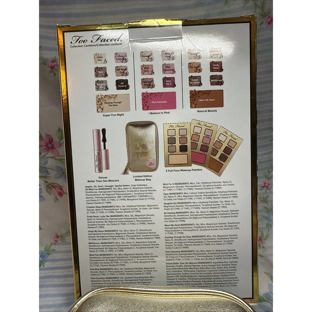 Too‎ Faced Best Year Ever 2018 Holiday Makeup Set 3 Palettes + Bag + Mascara